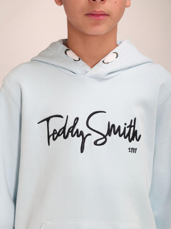 Sweat evry hoody bleu ciel garçon - Teddy Smith