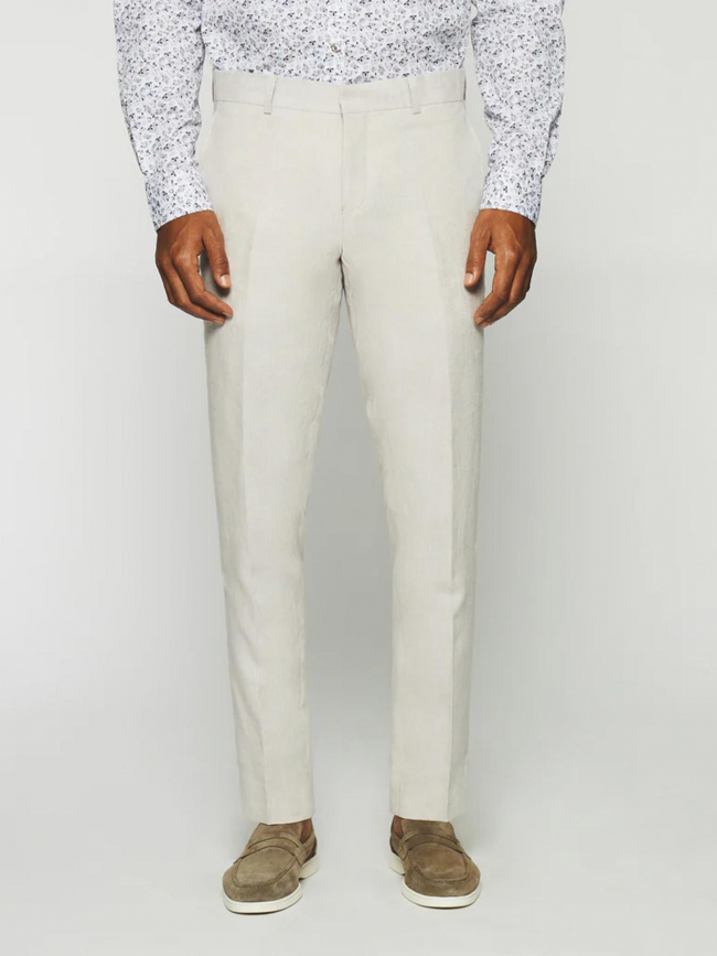 Pantalon en lin celeste beige homme - Izac