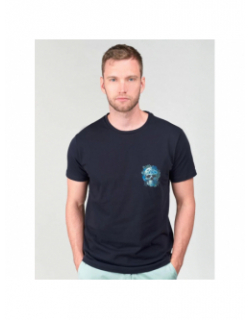 T-shirt santiago galaxy bleu homme - Le Temps Des Cerises