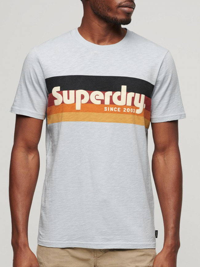 T-shirt classique rayure logo cali homme - Superdry