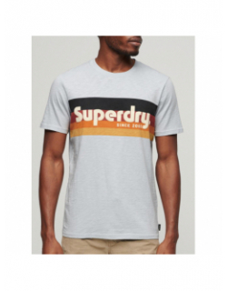 T-shirt classique rayure logo cali homme - Superdry