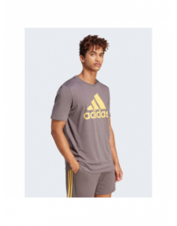 T-shirt logo gris jaune homme - Adidas