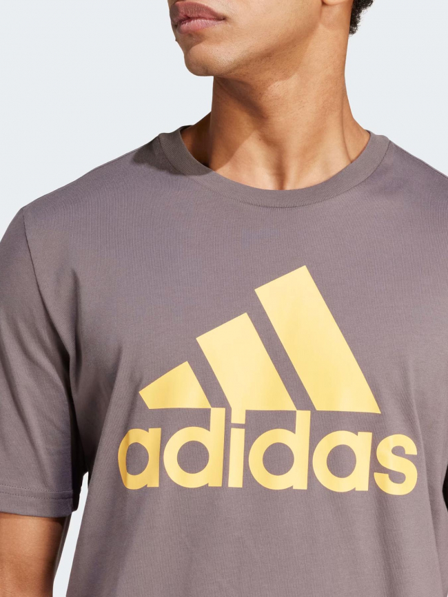 T-shirt logo gris jaune homme - Adidas