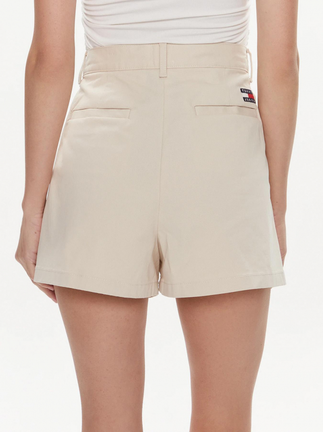 Short claire pleate beige femme - Tommy Jeans