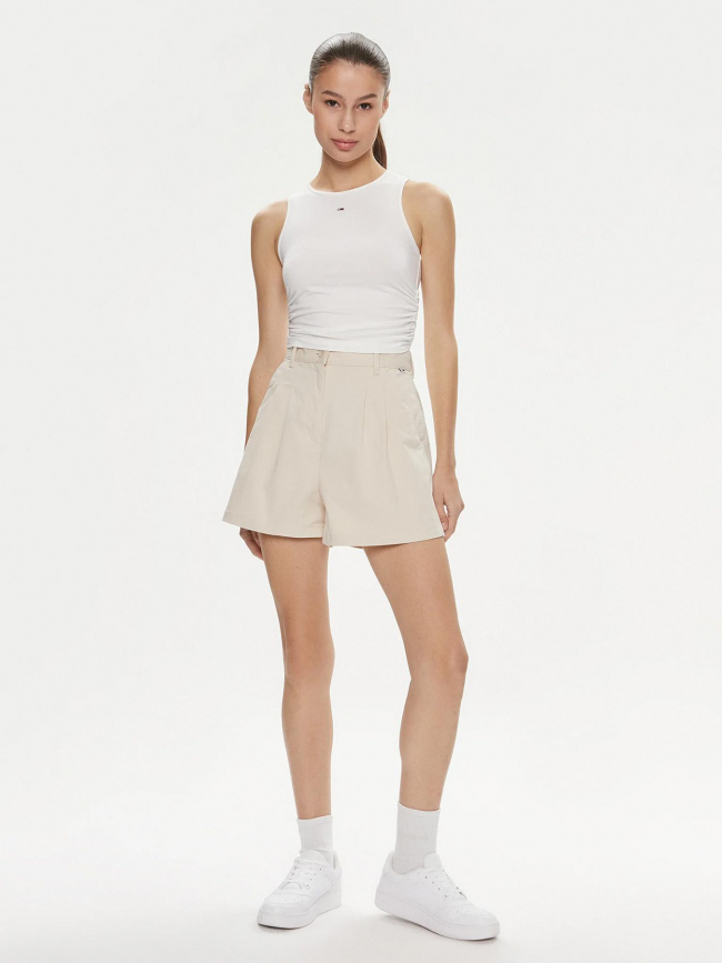 Short claire pleate beige femme - Tommy Jeans