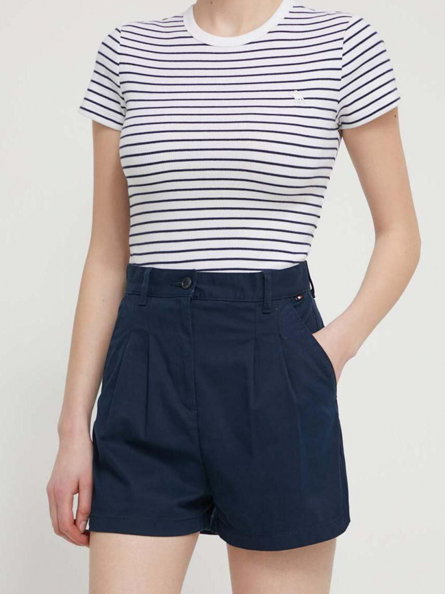 Short claire pleate bleu marine femme - Tommy Jeans