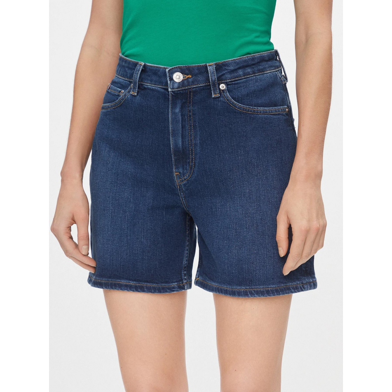 Short en jean denim droit bleu foncé femme - Tommy Hilfiger