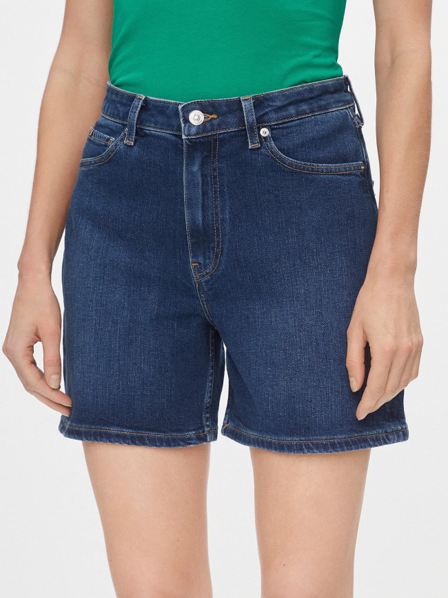 Short en jean denim droit bleu foncé femme - Tommy Hilfiger