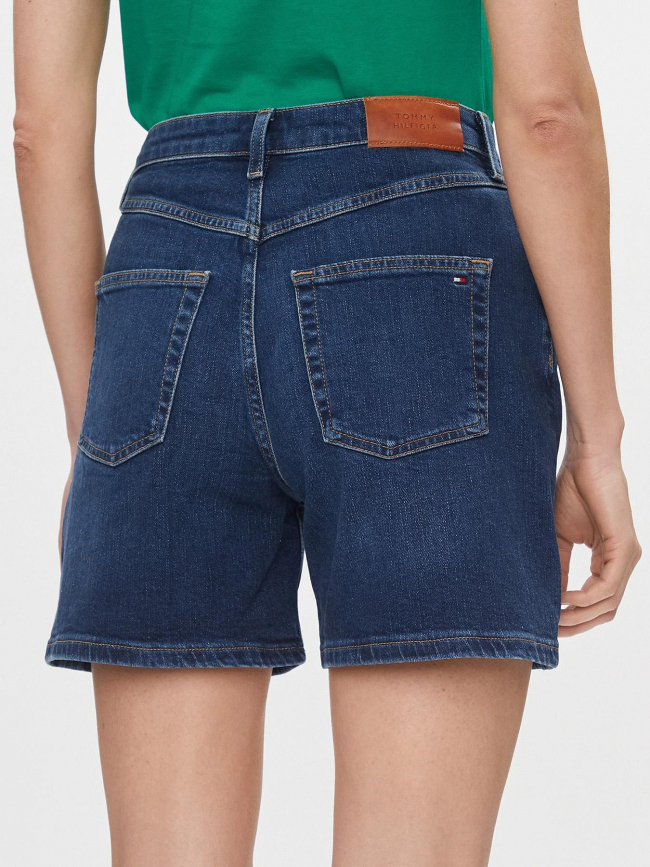 Short en jean denim droit bleu foncé femme - Tommy Hilfiger