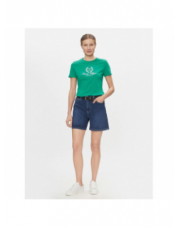 Short en jean denim droit bleu foncé femme - Tommy Hilfiger