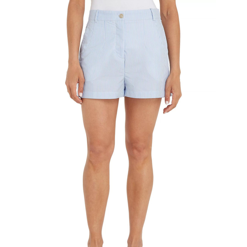 Short rayé poplin bleu clair femme - Tommy Hilfiger