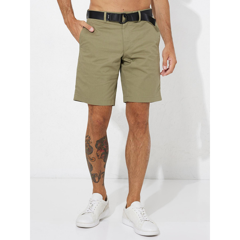 Short avec ceinture modern twill kaki homme - Calvin Klein