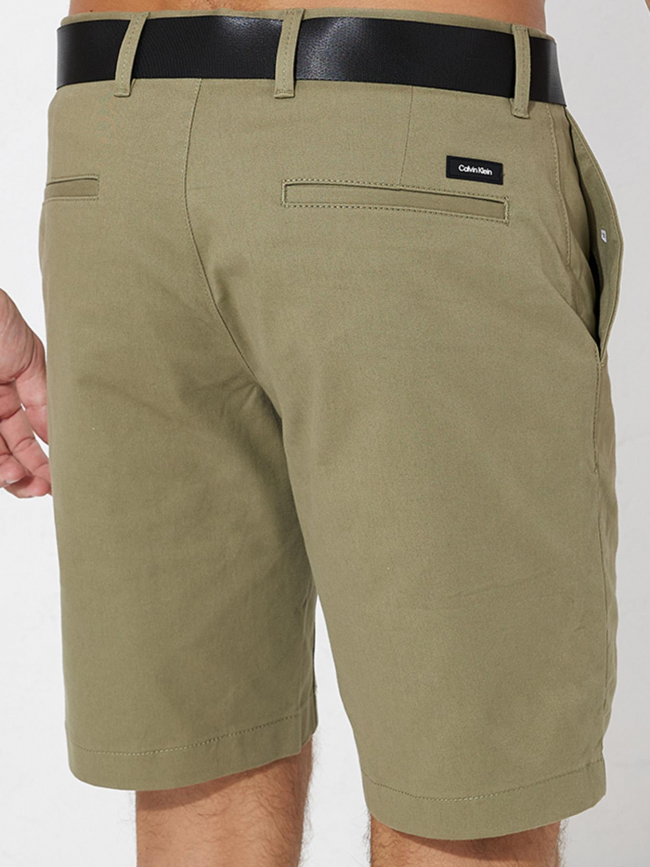 Short avec ceinture modern twill kaki homme - Calvin Klein