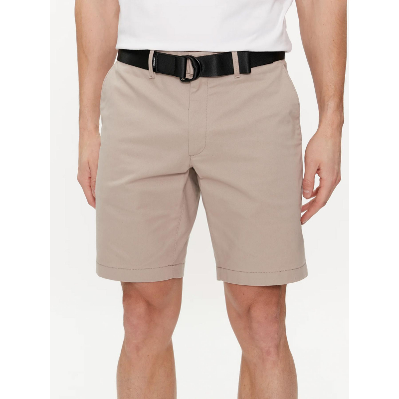 Short avec ceinture modern twill beige homme - Calvin Klein