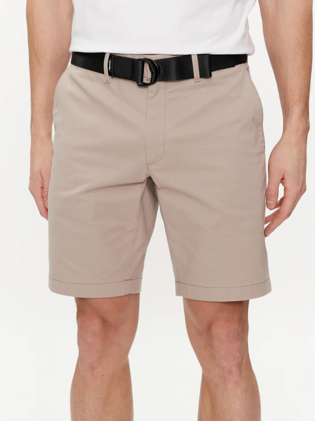 Short avec ceinture modern twill beige homme - Calvin Klein