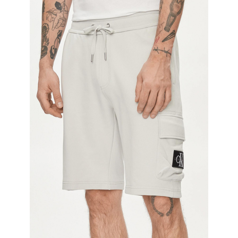 Short monologo badge blanc homme - Calvin Klein Jeans