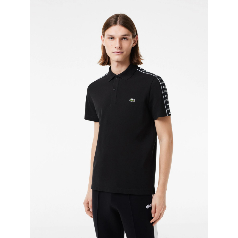 Polo bandes logo noir homme - Lacoste