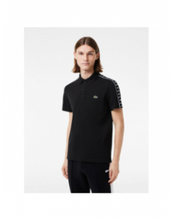 Polo bandes logo noir homme - Lacoste