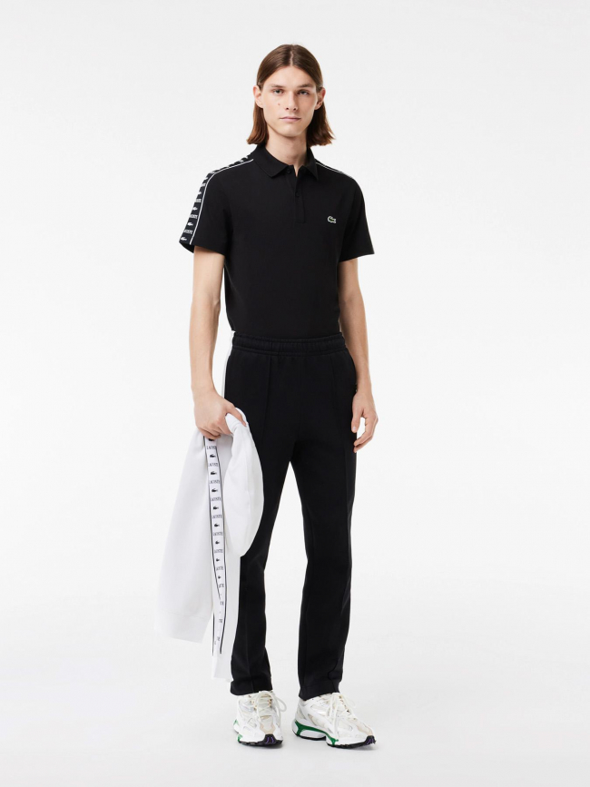 Polo bandes logo noir homme - Lacoste