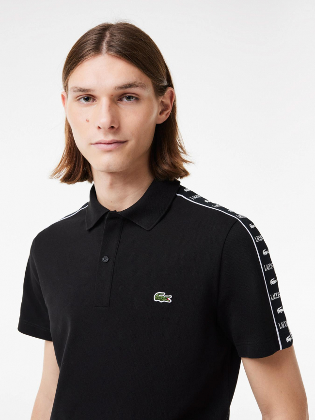 Polo bandes logo noir homme - Lacoste