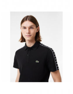 Polo bandes logo noir homme - Lacoste