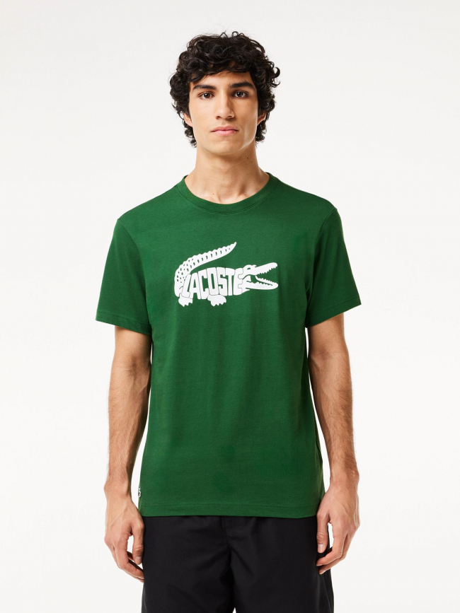 T-shirt imprimé logo vert homme - Lacoste