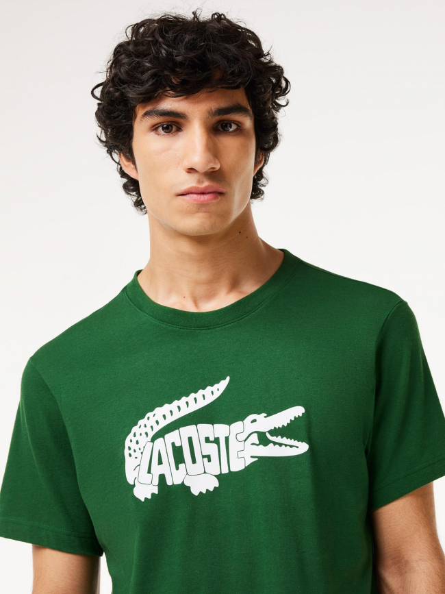 T-shirt imprimé logo vert homme - Lacoste