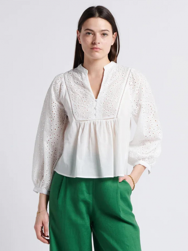 Blouse ajourée briam blanc femme - La Petite Etoile