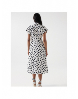 Robe à pois polka blanc noir femme - Salsa