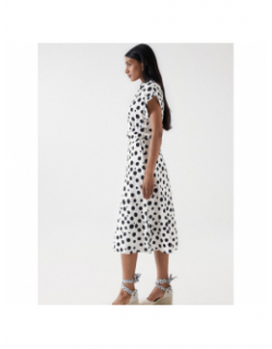 Robe à pois polka blanc noir femme - Salsa