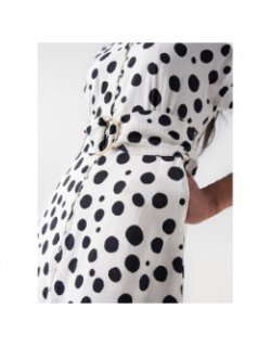 Robe à pois polka blanc noir femme - Salsa