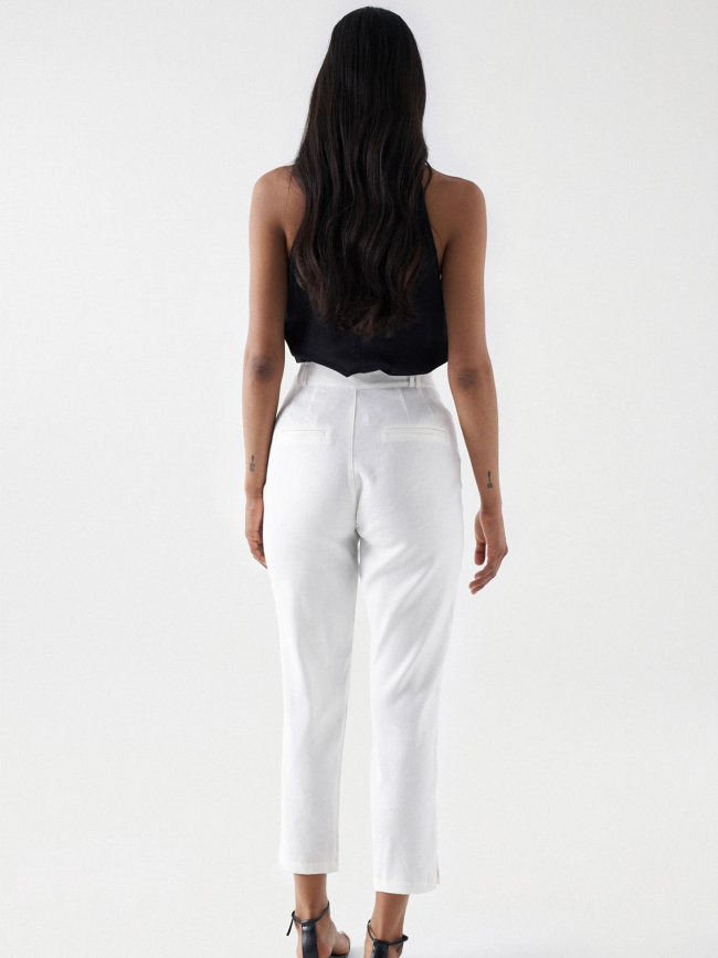 Pantalon fluide en lin blanc femme - Salsa