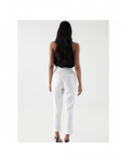 Pantalon fluide en lin blanc femme - Salsa