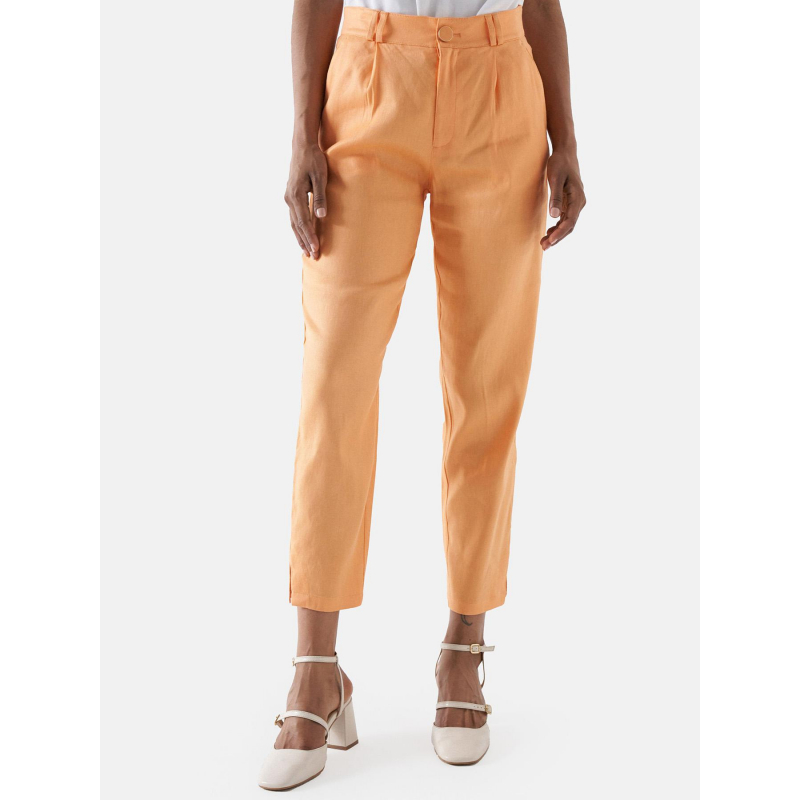 Pantalon fluide en lin orange femme - Salsa