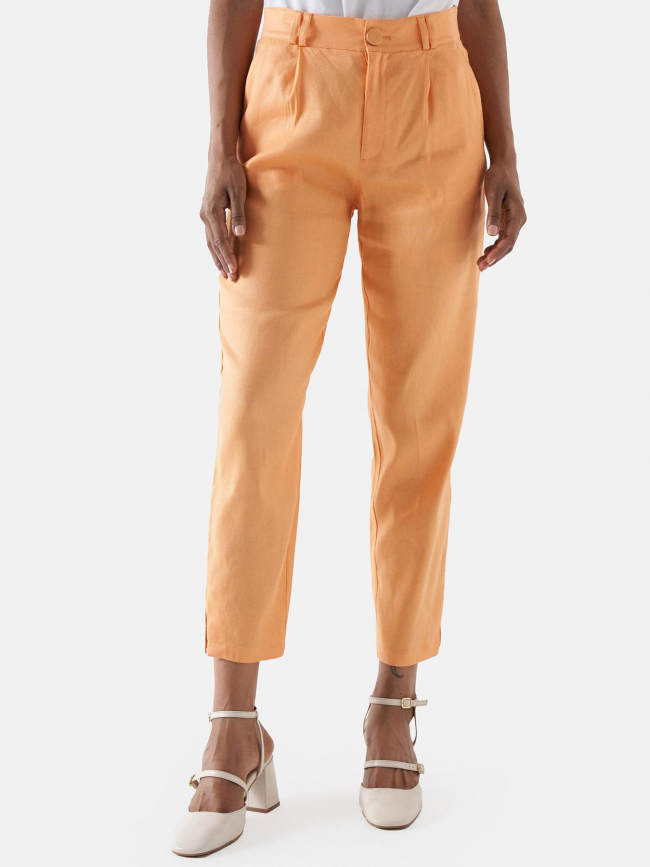 Pantalon fluide en lin orange femme - Salsa