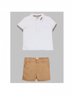 Ensemble polo short blanc marron bébé - Boss