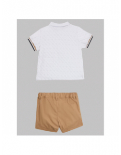 Ensemble polo short blanc marron bébé - Boss
