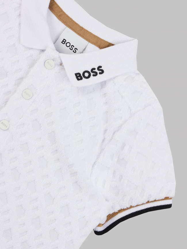 Ensemble polo short blanc marron bébé - Boss