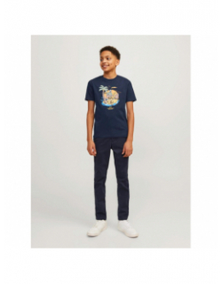 T-shirt zion crew neck bleu marine garçon - Jack & Jones