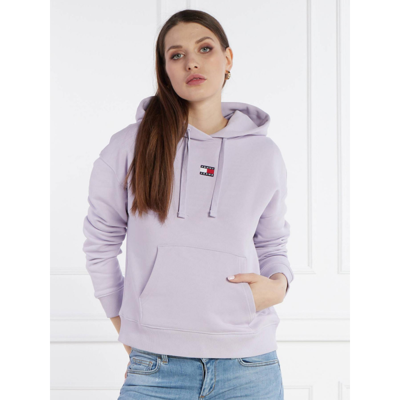 Sweat à capuche badge violet femme - Tommy Jeans