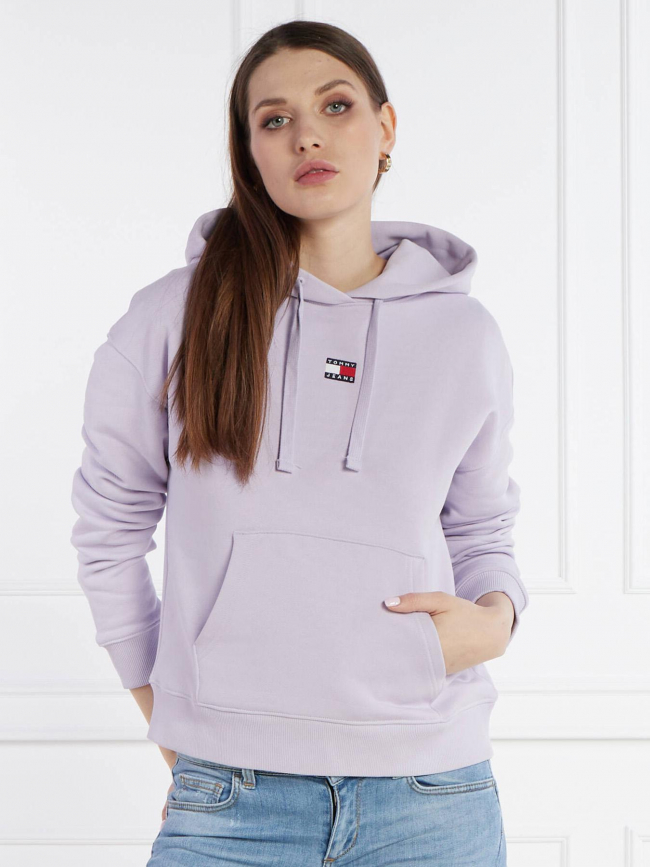 Sweat à capuche badge violet femme - Tommy Jeans