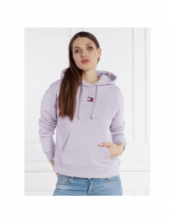 Sweat à capuche badge violet femme - Tommy Jeans