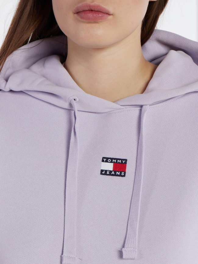 Sweat à capuche badge violet femme - Tommy Jeans