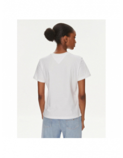 T-shirt uni regular logo blanc femme - Tommy Jeans