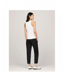 Débardeur slim strié uni blanc femme - Tommy Hilfiger