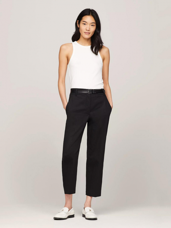 Débardeur slim strié uni blanc femme - Tommy Hilfiger