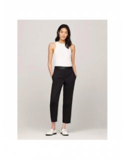 Débardeur slim strié uni blanc femme - Tommy Hilfiger