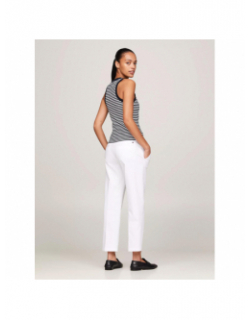 Débardeur slim rayé strié noir blanc femme - Tommy Hilfiger