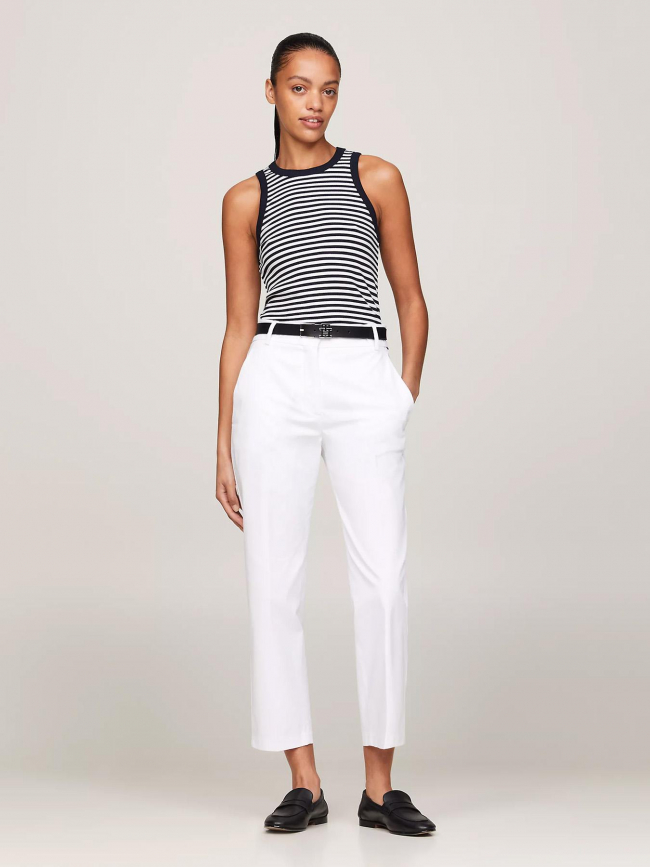 Débardeur slim rayé strié noir blanc femme - Tommy Hilfiger