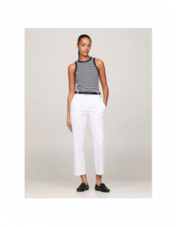 Débardeur slim rayé strié noir blanc femme - Tommy Hilfiger